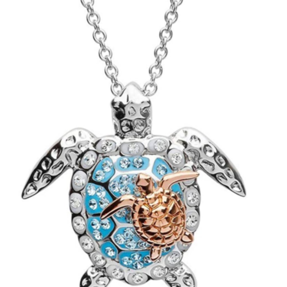 CH01 Diamond Wedding Pendant Necklace Turtle Shape